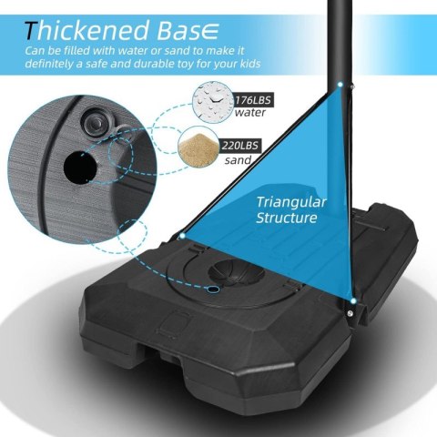 Wolnostojący kosz do koszykówki z regulacja wysokości od 1,79 do 2,13 m. AR13