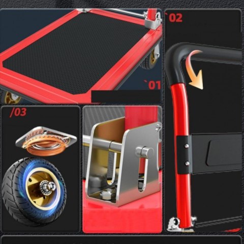 Wózek transportowy, magazynowy ręczny, składany, metalowy 88 x 58 cm AT01