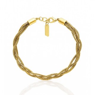 Bransoletka na rękę stal chirurgiczna pozłacana 14k złotem BST1564