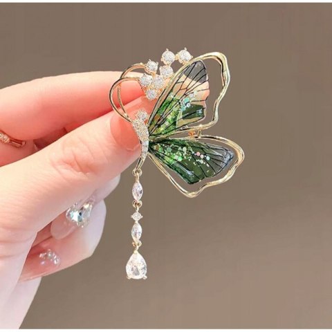 Broszka ozdobna motyl z cyrkoniami BZ209