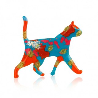 Broszka ozdobna tęczowy kotek BZ217