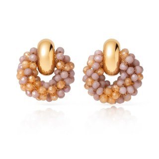 Kolczyki przy uchu ozdobne wianiuszki z koralikami K1712