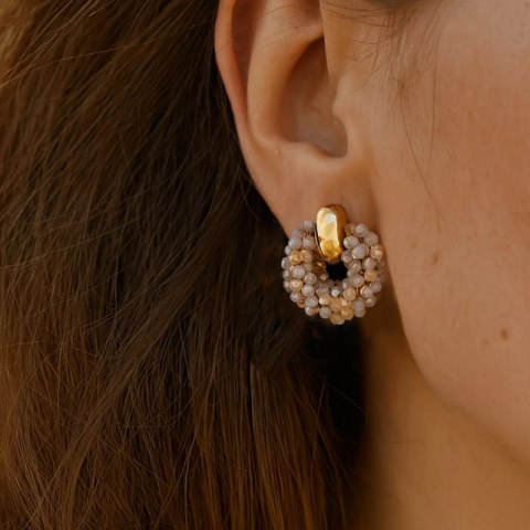 Kolczyki przy uchu ozdobne wianiuszki z koralikami K1712