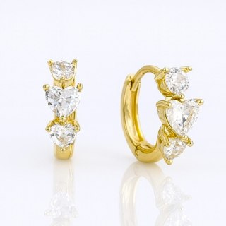 Kolczyki ze stali szlachetnej platerowane 14k złotem, zapięcie angielskie KST3421