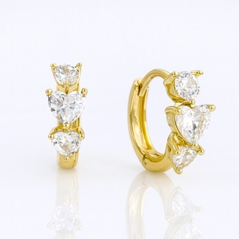 Kolczyki ze stali szlachetnej platerowane 14k złotem, zapięcie angielskie KST3421