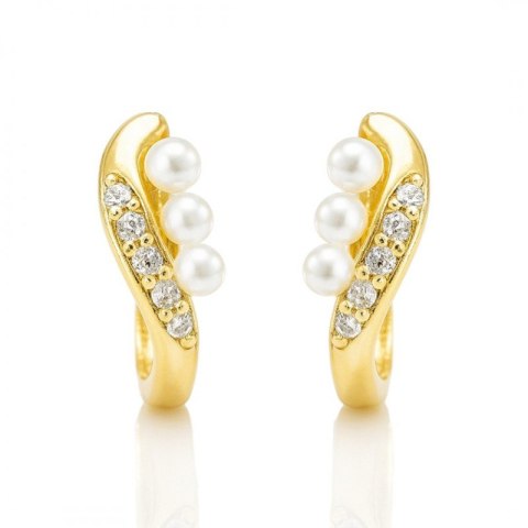 Kolczyki ze stali szlachetnej platerowane 14k złotem, zapięcie angielskie KST3430