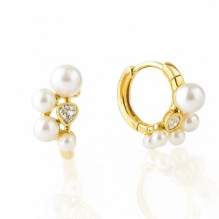 Kolczyki ze stali szlachetnej platerowane 14k złotem, zapięcie angielskie KST3431