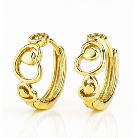 Kolczyki ze stali szlachetnej platerowane 14k złotem, zapięcie angielskie KST3465