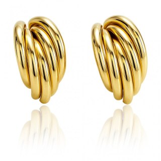 Kolczyki ze stali szlachetnej pozłacane 14k złotem, dekoracyjne KST3461