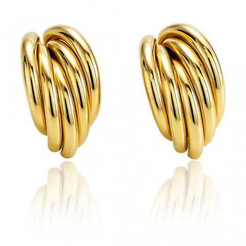 Kolczyki ze stali szlachetnej pozłacane 14k złotem, dekoracyjne KST3461