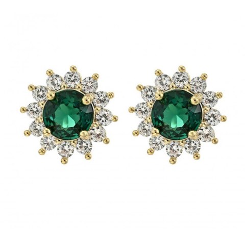 Kolczyki ze stali szlachetnej pozłacane 14k złotem, z cyrkoniami KST3415