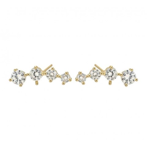 Kolczyki ze stali szlachetnej pozłacane 14k złotem, z cyrkoniami KST3418