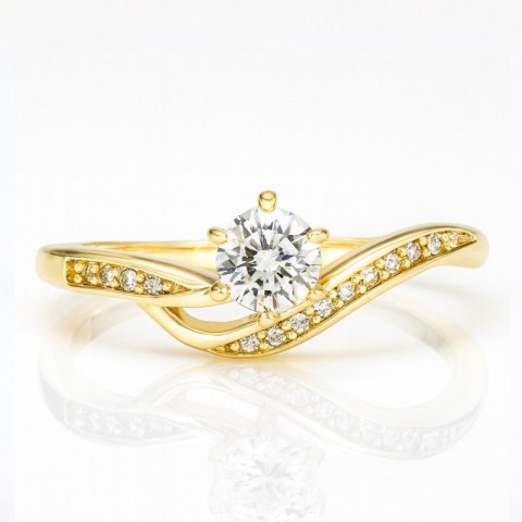 Pierścionek pozłacany stal chirurgiczna platerowana złotem PST958, Rozmiar pierścionków: US9 EU20