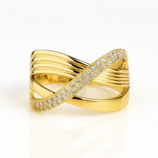 Pierścionek pozłacany stal chirurgiczna platerowana złotem PST959, Rozmiar pierścionków: US9 EU20