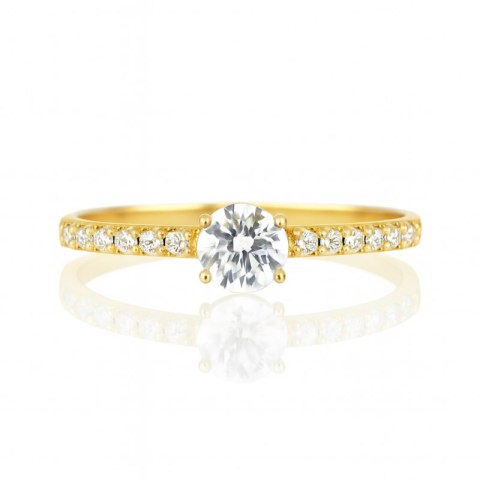 Pierścionek pozłacany stal chirurgiczna platerowana złotem PST960, Rozmiar pierścionków: US9 EU20