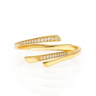 Pierścionek pozłacany stal chirurgiczna platerowana złotem PST962, Rozmiar pierścionków: US7 EU14