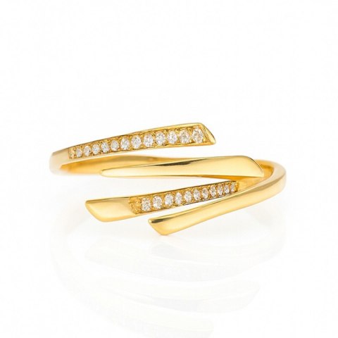 Pierścionek pozłacany stal chirurgiczna platerowana złotem PST962, Rozmiar pierścionków: US9 EU20