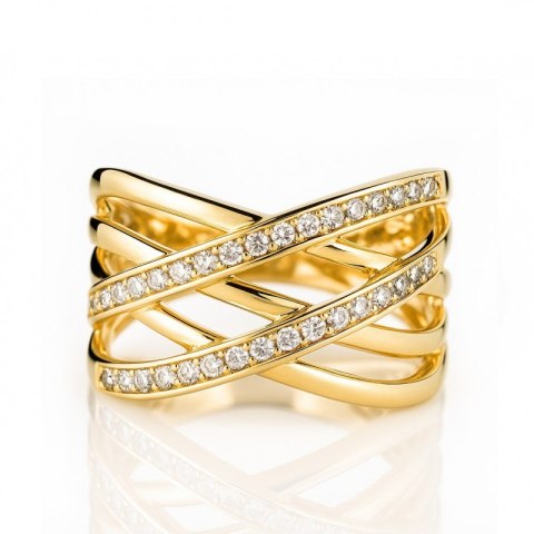 Pierścionek pozłacany stal chirurgiczna platerowana złotem PST964, Rozmiar pierścionków: US8 EU17