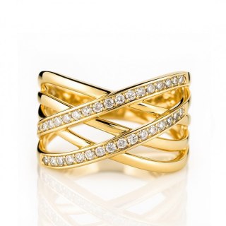 Pierścionek pozłacany stal chirurgiczna platerowana złotem PST964, Rozmiar pierścionków: US9 EU20