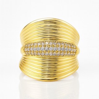 Pierścionek pozłacany stal chirurgiczna platerowana złotem PST966, Rozmiar pierścionków: US8 EU17