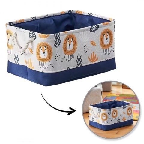 Pojemnik na zabawki kosz, organizer lwy 30х40х22cm - OR114
