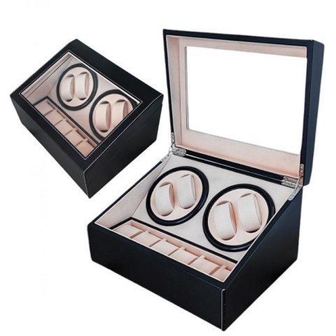 Rotomat na zegarek automatyczny, ekoskóra szkatułka gablotka 31x24x18cm PD103