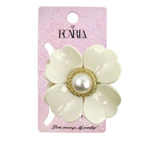 Spinka do włosów, klamra kwiat z perłą biała SP355B