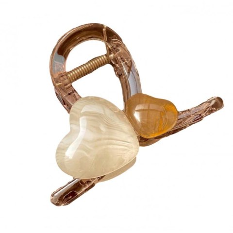 Spinka klamra do włosów XL transparentna SERCA 8x6cm SP376