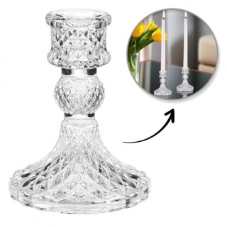 Świecznik dekoracyjny, szklany Glamour 10 cm - SW10