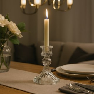 Świecznik dekoracyjny, szklany Glamour 10 cm - SW11