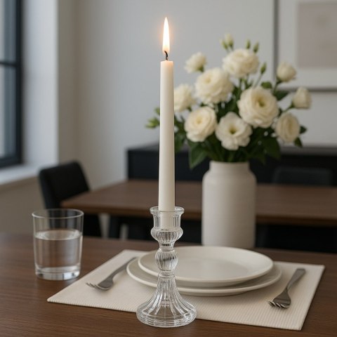 Świecznik dekoracyjny, szklany Glamour 10 cm - SW11