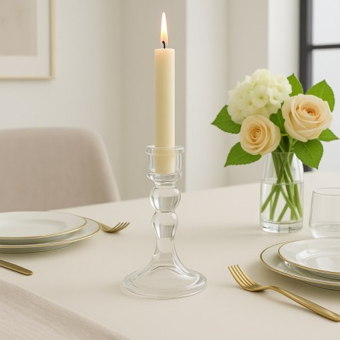 Świecznik dekoracyjny, szklany Glamour 12,5 cm - SW17