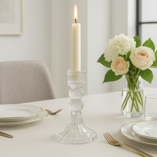 Świecznik dekoracyjny, szklany Glamour 13 cm - SW15