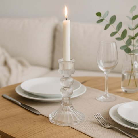 Świecznik dekoracyjny, szklany Glamour 13 cm - SW15