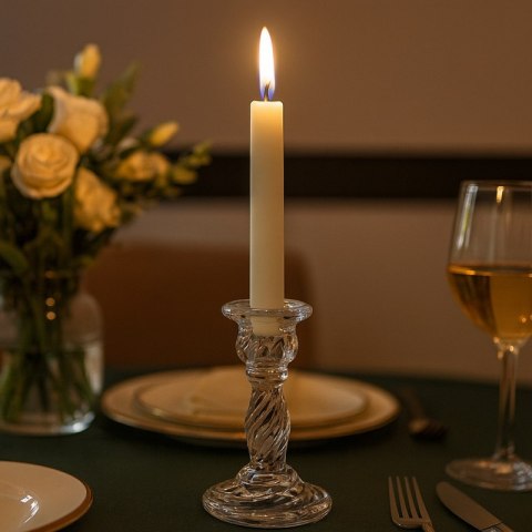 Świecznik dekoracyjny, szklany Glamour 9,5cm - SW12