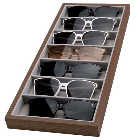 Szkatułka 7 przegródek na okulary lub akcesoria, etui, organizer PDMDF08