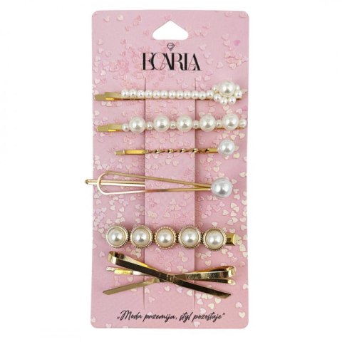 Zestaw 6 sztuk Eleganckich złotych wsuwek do włosów perełki SP206