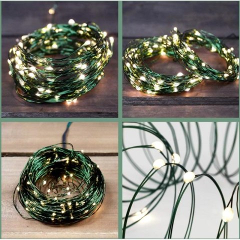 Zewnętrzne/ wewnętrzne lampki choinkowe drucik 1000 LED 100m, ciepłe białe LAMP35CB