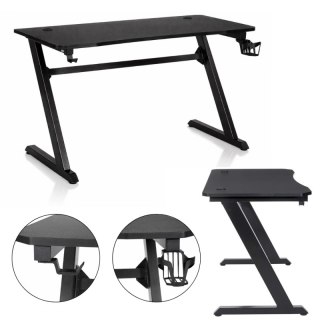 Biurko gamingowe, komputerowe z uchwytami na słuchawki, wodę 120 x 60 x 75 cm czarne STL25CZ