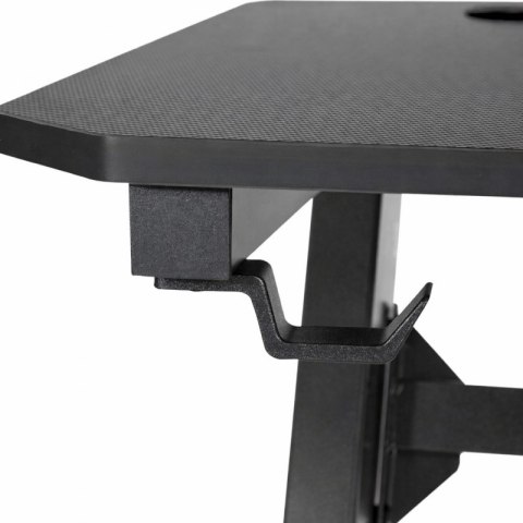 Biurko gamingowe, komputerowe z uchwytami na słuchawki, wodę 120 x 60 x 75 cm czarne STL25CZ
