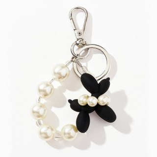 Brelok do kluczy elegancki pudel z perełkami BRL384