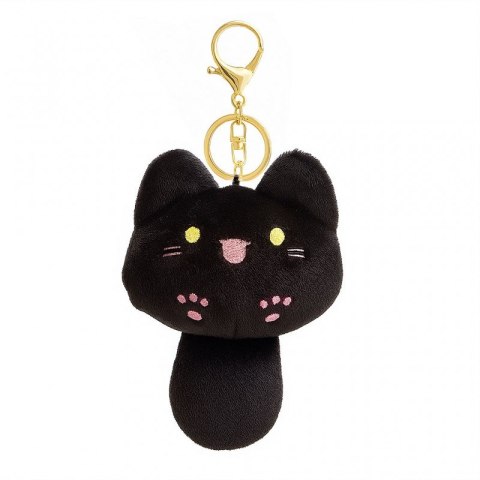 Brelok do kluczy, pluszowy kotek z ogonkiem Czarny BRL364CZ