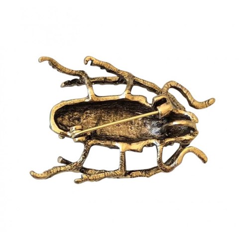 Broszka ozdobna kryształki niebieski chrabąszcz BZ171