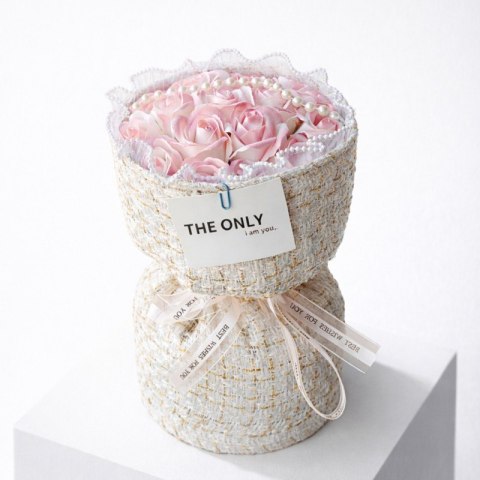 Bukiet zapachowych kwiatów mydlanych w pudełku na prezent, świecące LED BUK22