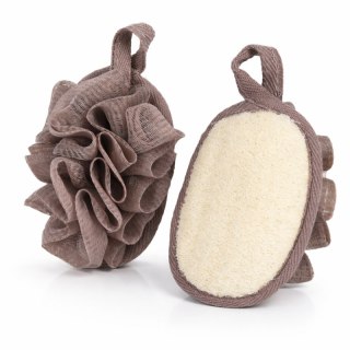Dwustronna Gąbka do mycia ciała na mokro 14cm delikatny peeling GB20