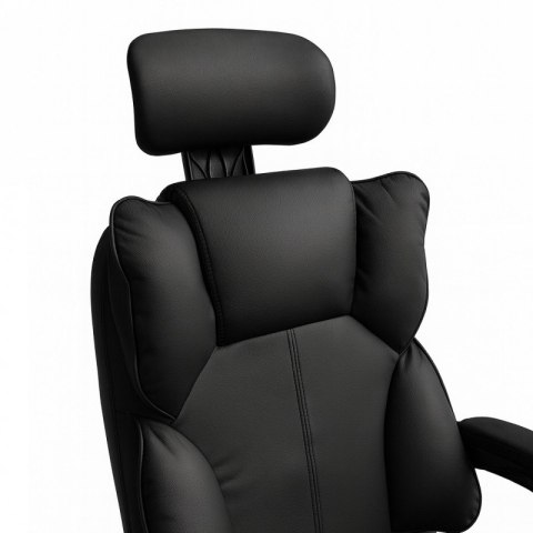 Fotel biurowy obrotowy Directo z podnóżkiem - czarny ecoskóra KO49CZ