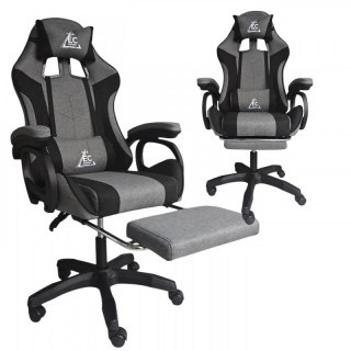 Fotel gamingowy obrotowy STRIKE z podnóżkiem i poduszkami, szary KO40SZ