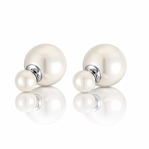 KOLCZYKI KULE TRIBALL PODWÓJNE SZTYFT BŁYSK JASNO RÓŻOWE K69R