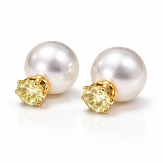 Kolczyki Kule Triball Perłowe z kremowym Kryształem K70N K70K