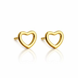 Kolczyki SERCA ze stali szlachetnej platerowane 14k złotem, delikatne KST3401